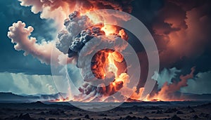 Fire, Fiery Explosion, Blast Background