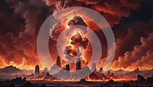 Fire, Fiery Explosion, Blast Background