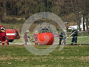 Fire-fighters in action