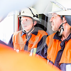 Fire fighters during operation briefing