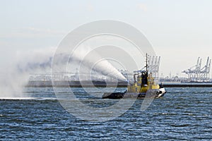 Fire fighting boat demonstration