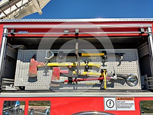 Pike Pole and Ax, Fire Truck Equipment, Firefighting Tools