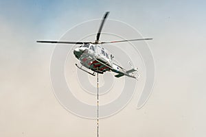 Fire fighting helicopter aircraft close-up