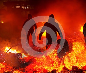 Fire fighting on the street Grushevskogo