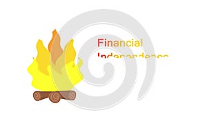 FIRE - financial independence retire early. Business FIRE financial independence retires early concept. Computer