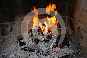 Fire in fireplace