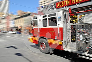 Fire - Firetruck on Rush in Austin, TX