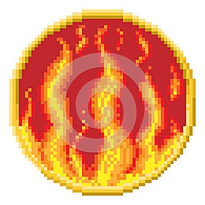 Fire Flame 4 Elements Zodiac Pixel Art Sign