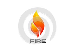 Fire Flame abstract Logo vector. Burn flaming camp