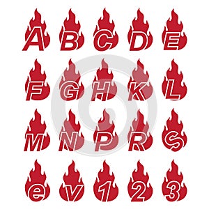 Fire flame with alphabet logo