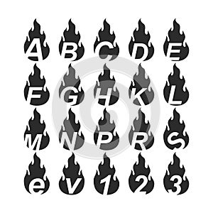 Fire flame with alphabet logo