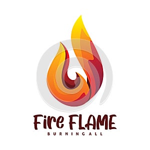 Fire flame art shape logo design