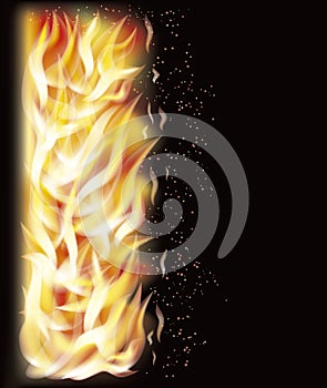 Fire flame background, vector