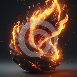 fire flame on blackfire flame on black 3d render of a burning