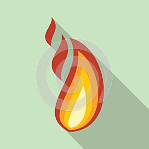 Fire flame blaze icon, flat style