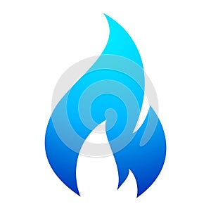 Fire flame blue icon