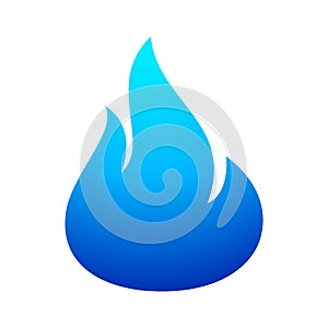 Fire flame blue icon