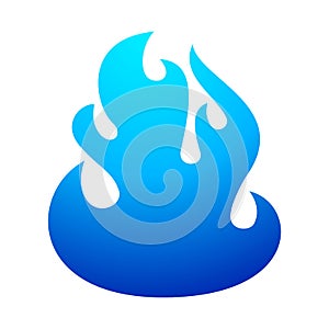 Fire flame blue icon