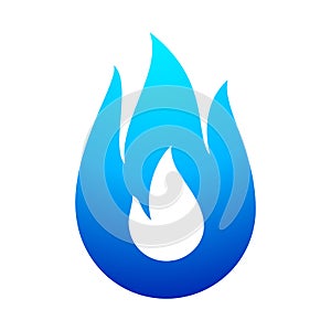 Fire flame blue icon
