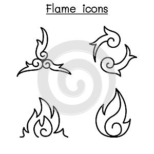 Fire, flame , Burn vector illustration graphic design