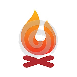 Fire flame camp adventure logo design