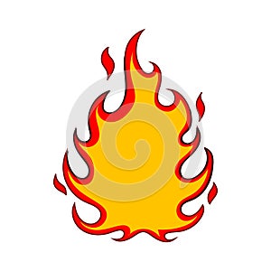 fire flame decal cartoon vector illustration