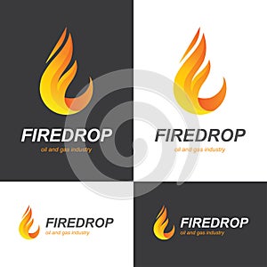 Fire flame drop logo