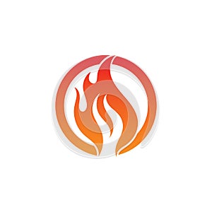 fire flame hot logo and symbol vector