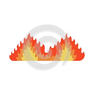 Fire flame icon in cartoon and flat style. Isolated object. Vector illustration.