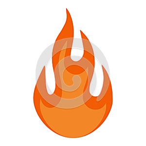 Fire flame icon, fire emitting warm heat, campfire flame