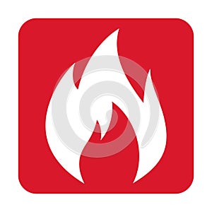 Fire flame icon. Fire hot flames vector sign isolated on white background