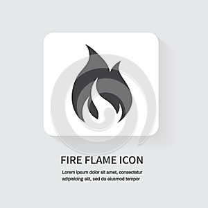 Fire flame icon. Hot flame energy. Vector illustration
