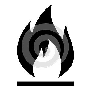 Fire flame icon. Fire hot flames vector sign isolated on white background
