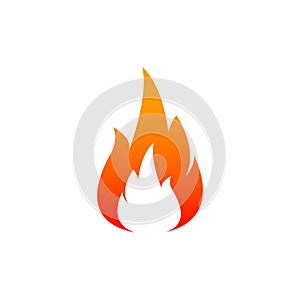 Fire flame icon. Oil, gas and energy concept and hot food. Flat design, vector illustration on background.