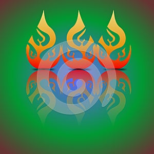 Fire flame icon. Oil, gas and energy concept and hot food. Flat design, vector illustration on background.