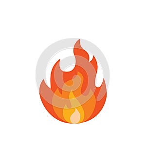 Fire flame icon vector illustration. Graphic warning red bonfire sign