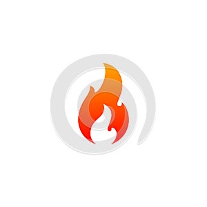 Fire flame icon vector template. Hot red orange fire flame for caution hot or spicy food. Vector logo symbol for oil, gas and ener