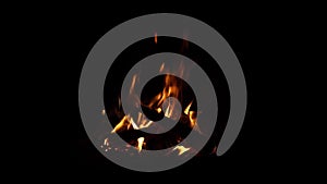 Fire flame isolated black isolated background Beautiful orange. Flame border . Sparks from campfire