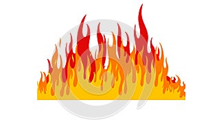 Fire flame isolated on white background.
