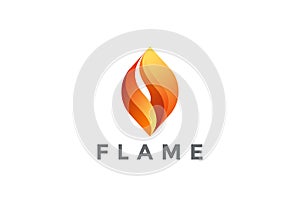 Fire Flame Logo design vector. Abstract Logotype