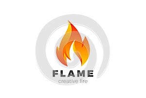 Fire Flame Logo design vector. Burning Inferno Ene photo