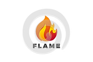 Fire Flame Logo design vector template. Burning Bonfire Logotype concept icon