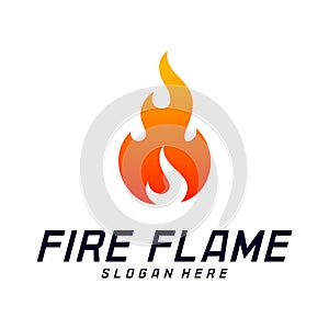 Fire Flame Logo Design Vector Template. Icon Symbol