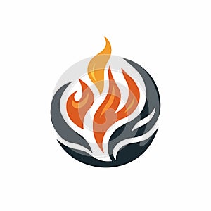 Fire flame logo icon. Oil, gas and energy.