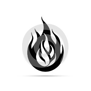 Fire flame logo icon. Oil, gas and energy logo.