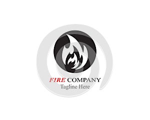Fire flame logo template  black