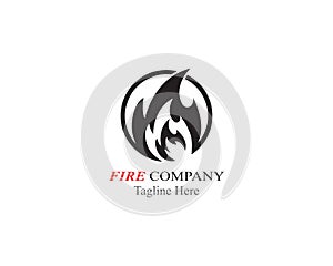 Fire flame logo template black