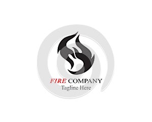 Fire flame logo template black