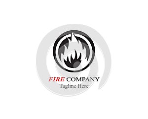 Fire flame logo template black