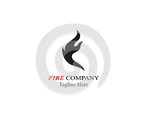 Fire flame logo template black